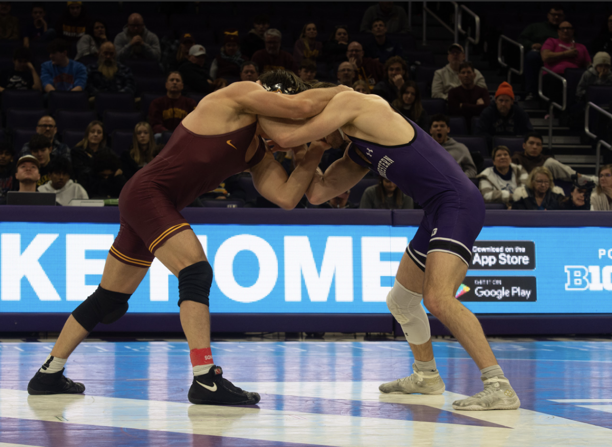 Graduate student 157-pounder Trevor Chumbley competes in a dual earlier this season.